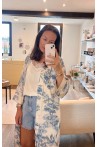 Kimono bleu imprimé
