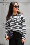 T-shirt rayé détails bi-matière