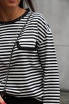 T-shirt rayé détails bi-matière
