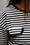 T-shirt rayé détails bi-matière