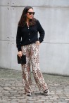 Pantalon Elise écru à motifs