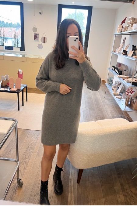 Robe pull gris clair YAYA