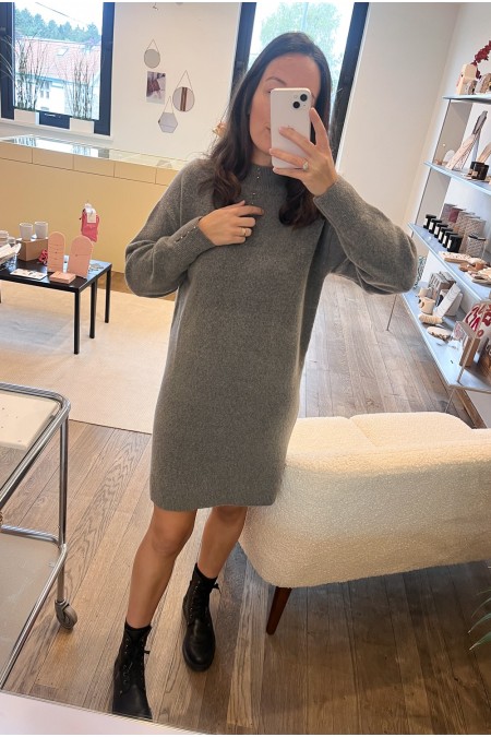 Robe pull gris clair YAYA