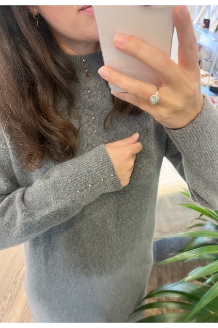 Robe pull gris clair YAYA