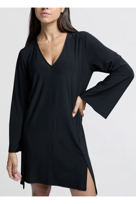 Robe noire col v YAYA