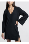 Robe noire col v YAYA