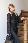 Blouse noire dentelle SAINT-TROPEZ