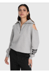 Sweat gris ouvert aux épaules ALIX