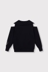 Sweat noir ouvert aux épaules ALIX