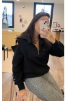 Sweat noir ouvert aux épaules ALIX