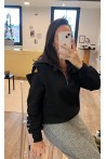 Sweat noir ouvert aux épaules ALIX