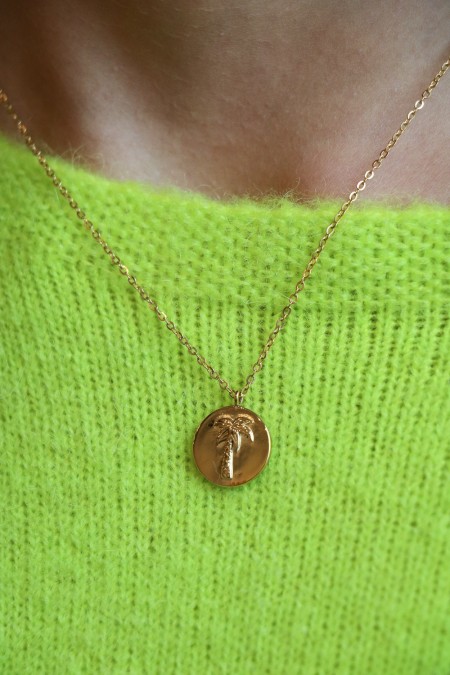 Collier médaillon palmier