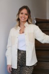 Chemise beige bicolore