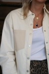 Chemise beige bicolore