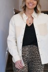 Chemise beige bicolore