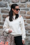 Sweat beige clair ouvert épaules ALIX