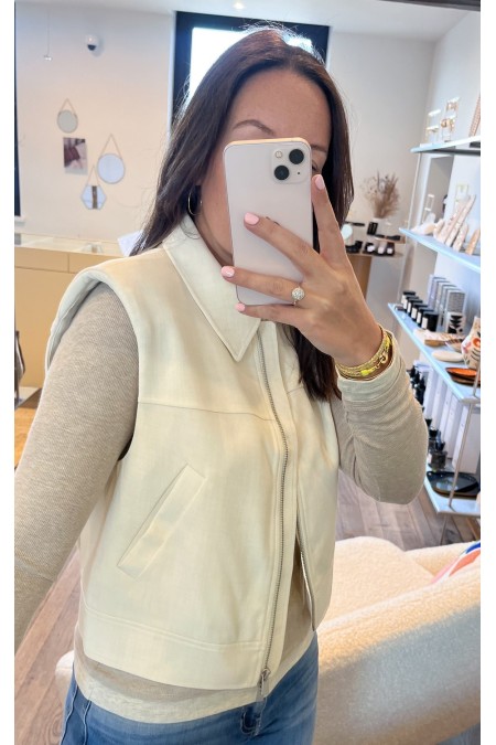 Veste sans manches beige YAYA