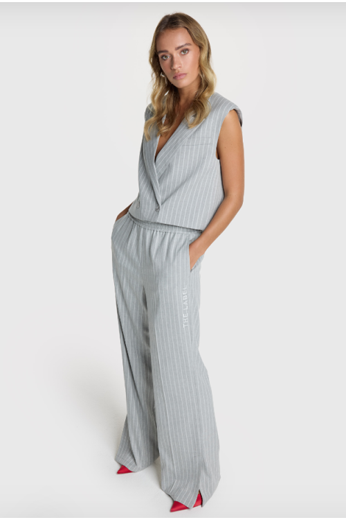Pantalon gris rayé ALIX