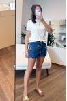 Short en jeans avec sequins