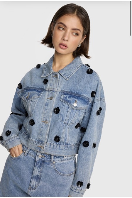 Veste en jeans à fleurs ALIX