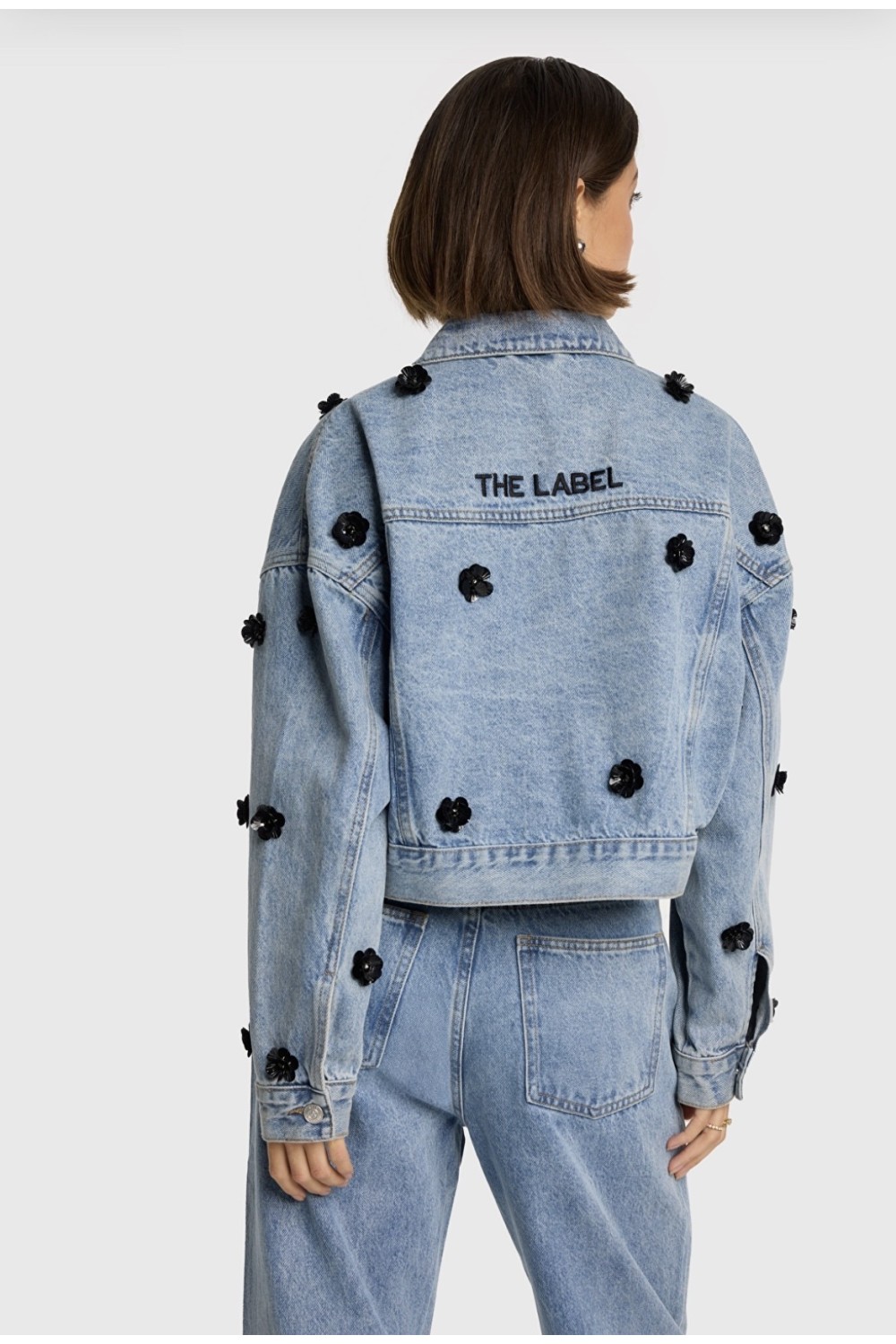 Veste en jeans à fleurs ALIX