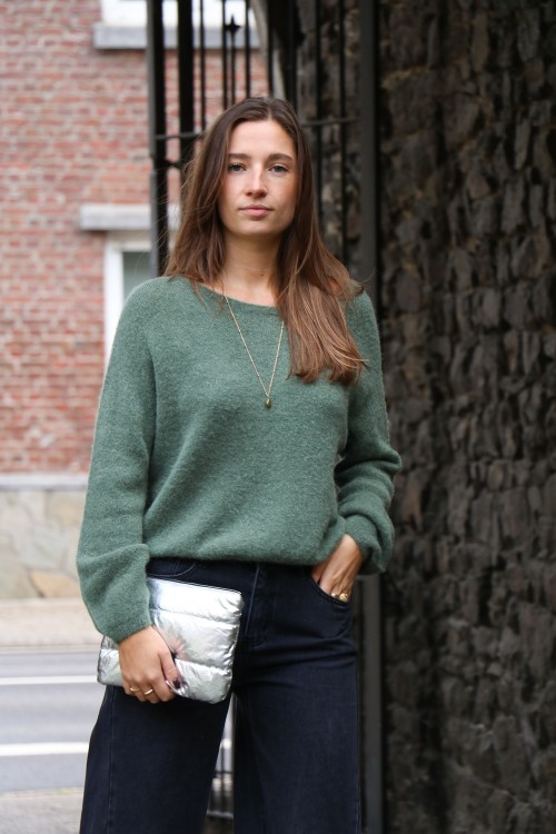 Pull Maelle kaki longues manches