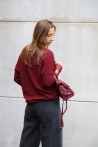 Pull bordeaux dentelle