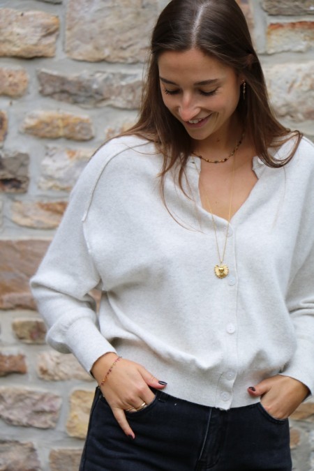 Gilet Mirko beige chiné