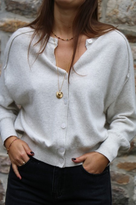 Gilet Mirko beige chiné