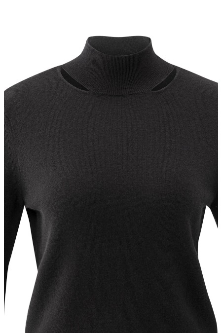 Pull noir col montant YAYA