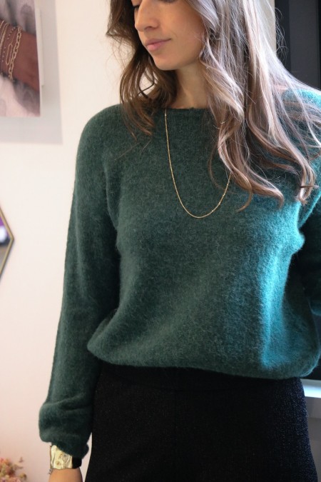 Pull Maelle à manches longues vert sapin