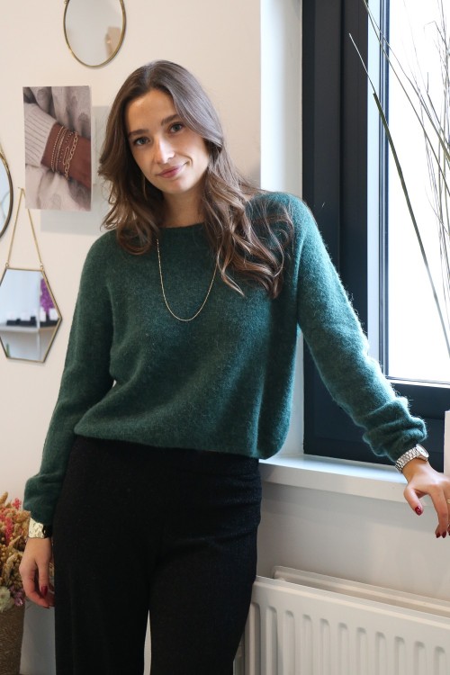Pull Maelle à manches longues vert sapin