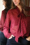 Chemisier bordeaux à pois