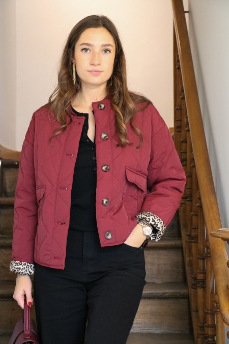 Veste matelassée bordeaux
