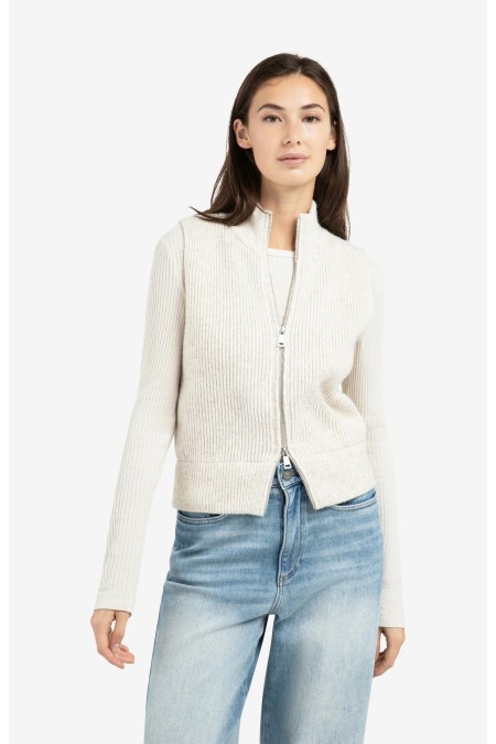 Gilet sans manches en tricot côtelé YAYA