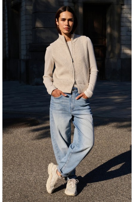 Gilet sans manches en tricot côtelé YAYA