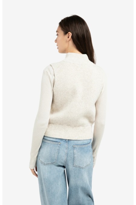 Gilet sans manches en tricot côtelé YAYA
