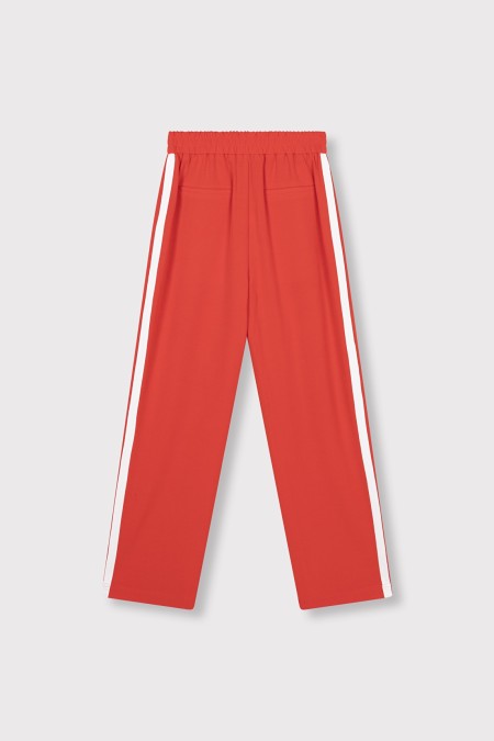 Pantalon rouge bandes blanche ALIX