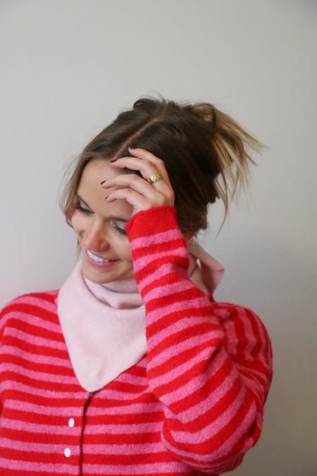 Petit foulard rose pâle