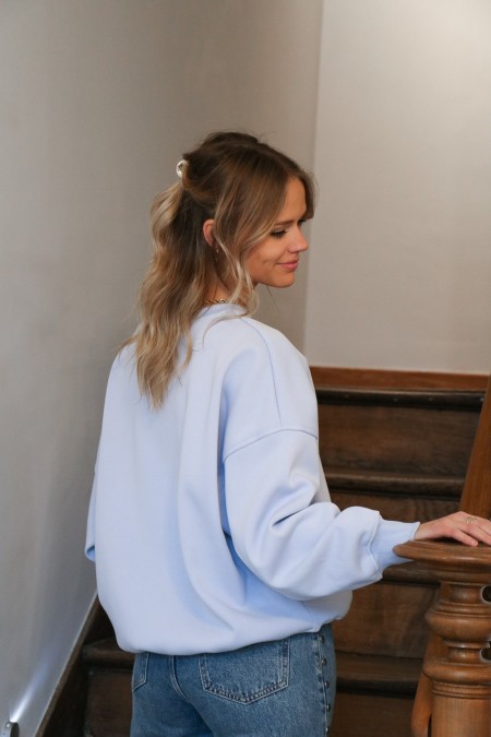 Sweat bleu ciel uni