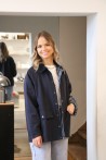 Veste marine col velours