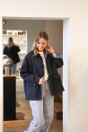 Veste marine col velours