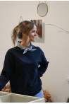 Sweat marine avec foulard