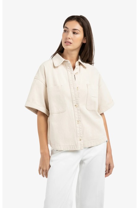 Chemisier beige en jeans YAYA