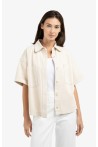 Chemisier beige en jeans YAYA