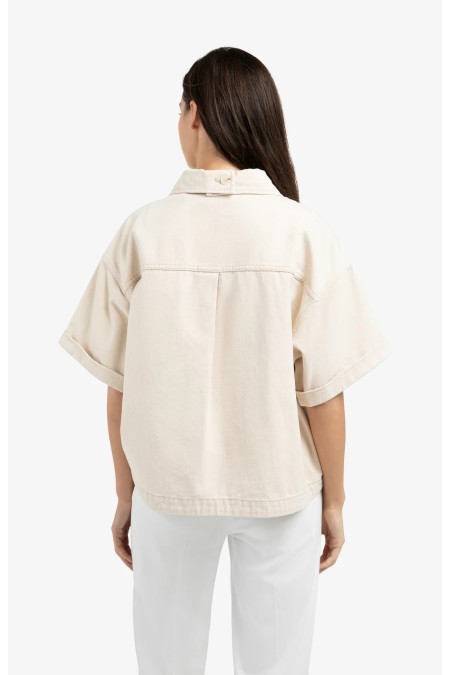 Chemisier beige en jeans YAYA