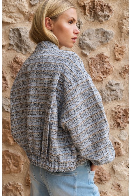 Veste chinée bleue YAYA