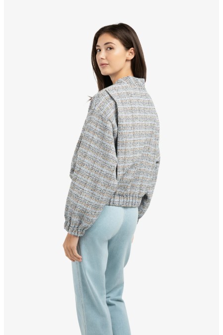 Veste chinée bleue YAYA