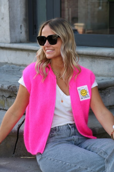Gilet fuchsia à tirette