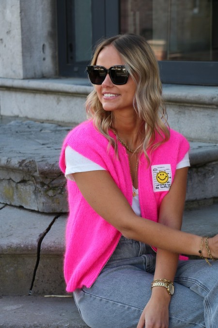 Gilet fuchsia à tirette